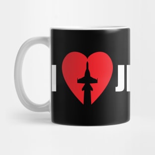 I Love Jet Noise Aviation Heart Mug